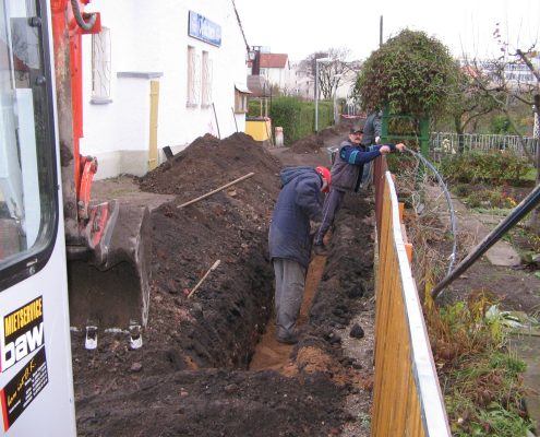 Erneuerung Wasserleitung Hauptweg zum Vereinsheim u. Leitung Garten. 44 bis 53 im Jahr 2006